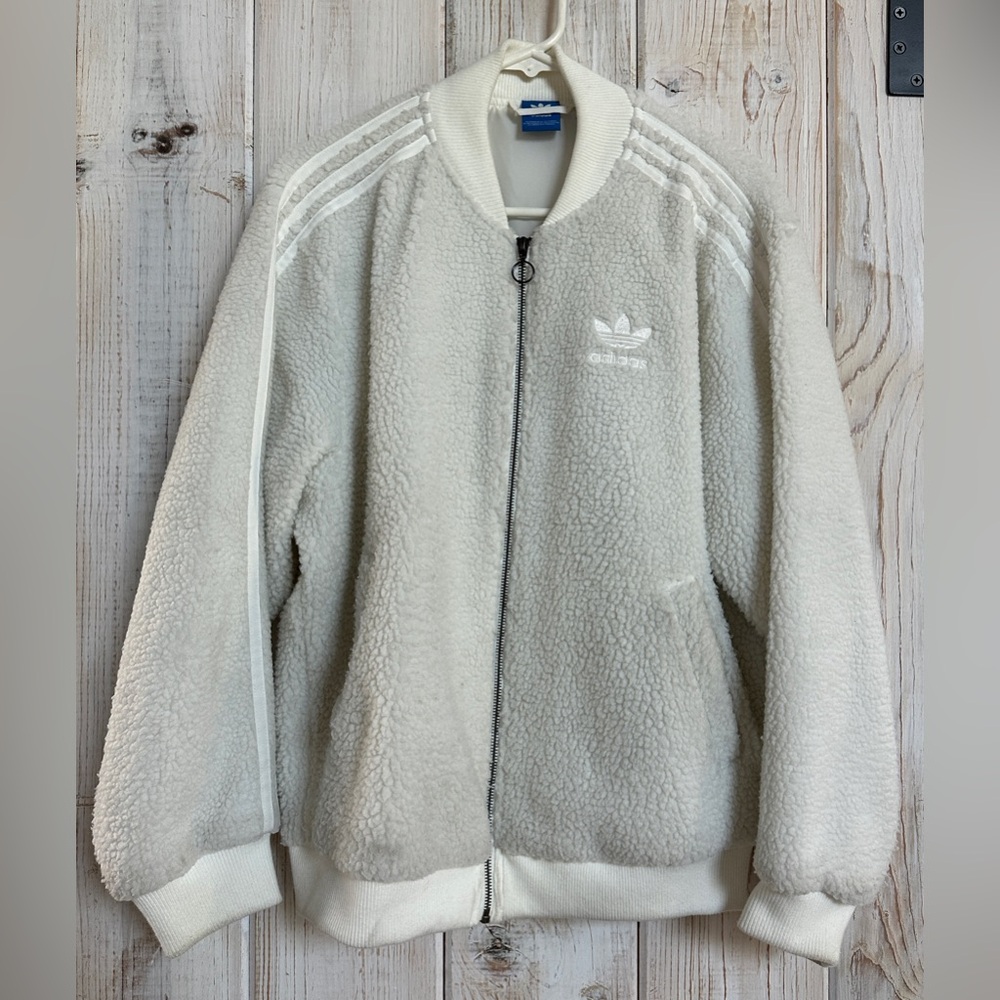Adidas Off-White Fleece Bomber Jacket